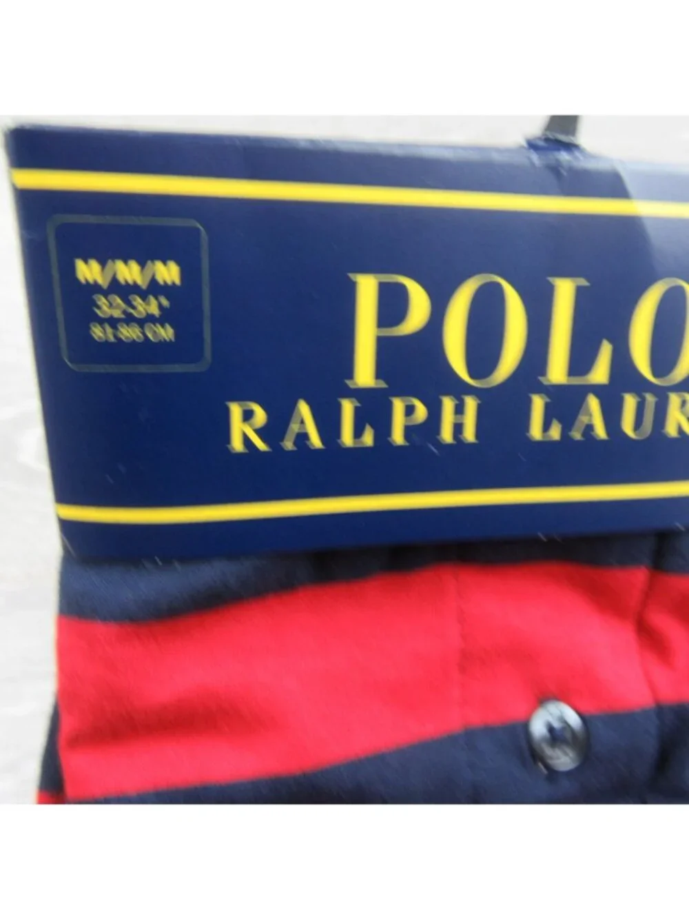 Polo Ralph Lauren Boxer Briefs Men's Size Medium Red Navy Striped NEW LBKBB1